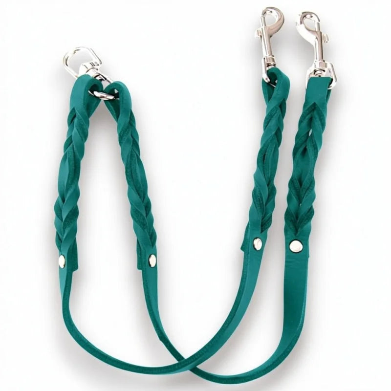 Premium Zwillingsleine aus Fettleder für Hunde | Hundeleine & Hundehalsband Schweiz | LunaDogs