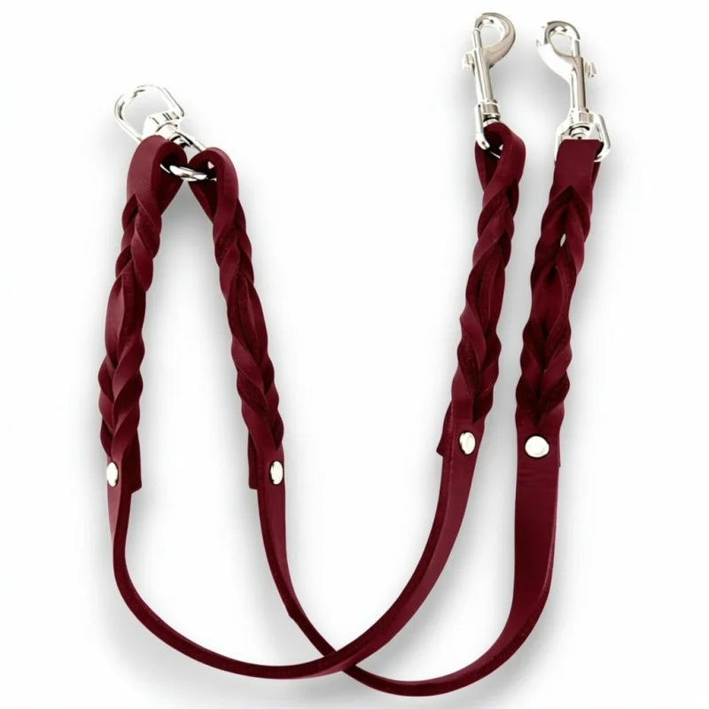 Premium Zwillingsleine aus Fettleder für Hunde | Hochwertige Hundeleine & Hundehalsband | LunaDogs