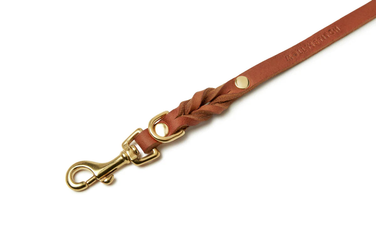 Butter Leather City Hundeleine - Sahara Cognac – Detailansicht 3