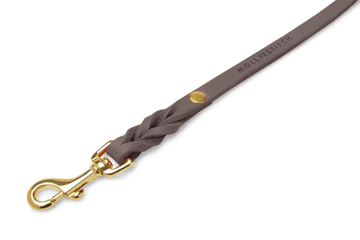 Butter Leather City Dog Leash - Taupe – Detailansicht 2