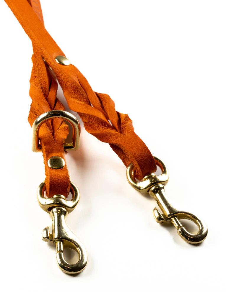 Butter Leather City Hundeleine - Mango – Detailansicht 4