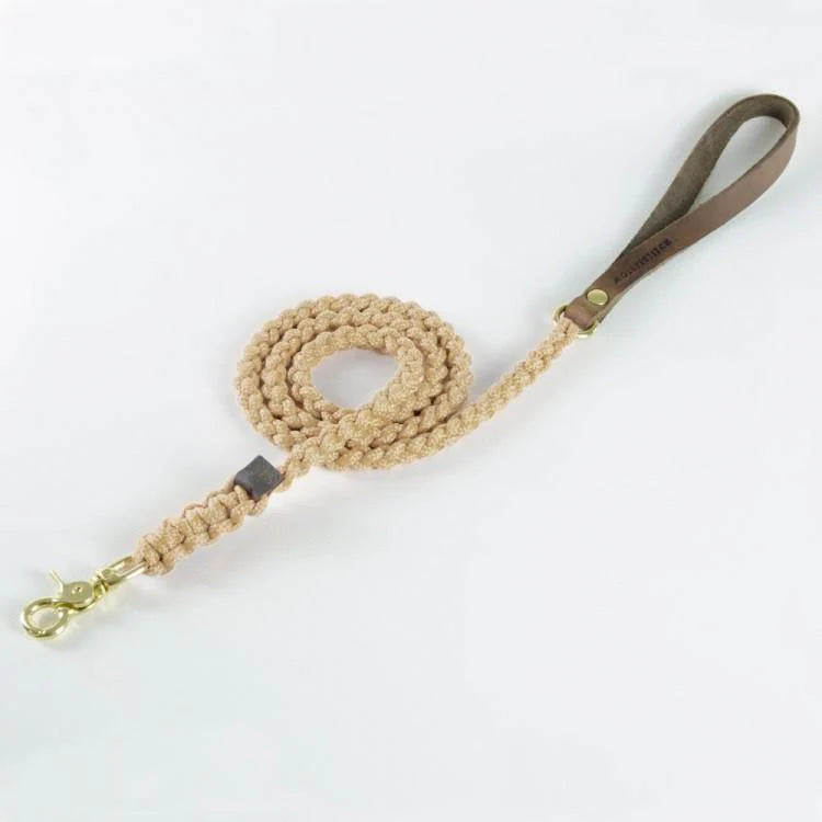 Touch of Leather Hundeleine - Beige – Detailansicht 2