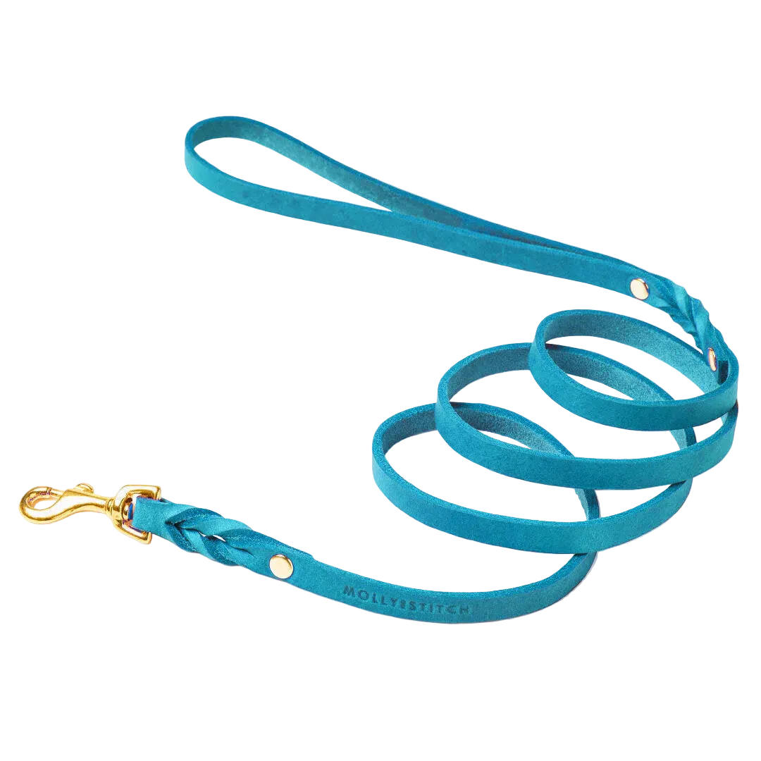 Butter Leather City Hundeleine - Fiji Blue – Detailansicht 2