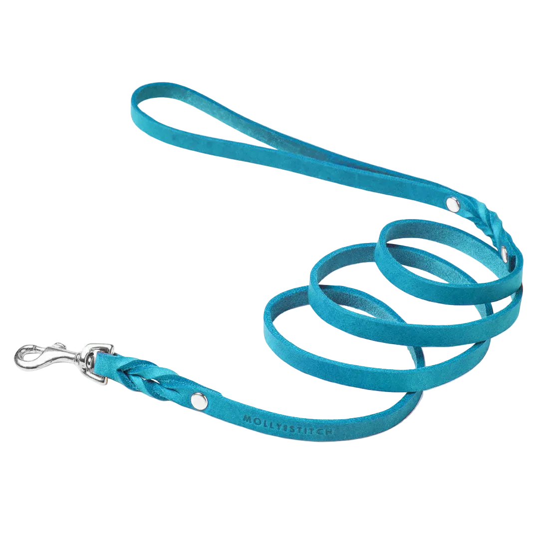 Butter Leather City Hundeleine - Fiji Blue – Detailansicht 3