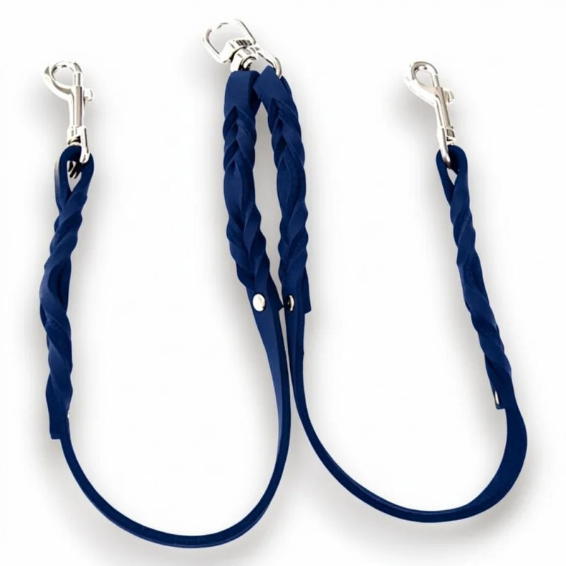 Premium Zwillingsleine aus Fettleder für Hunde | Langlebige Hundeleine & Hundehalsband | LunaDogs