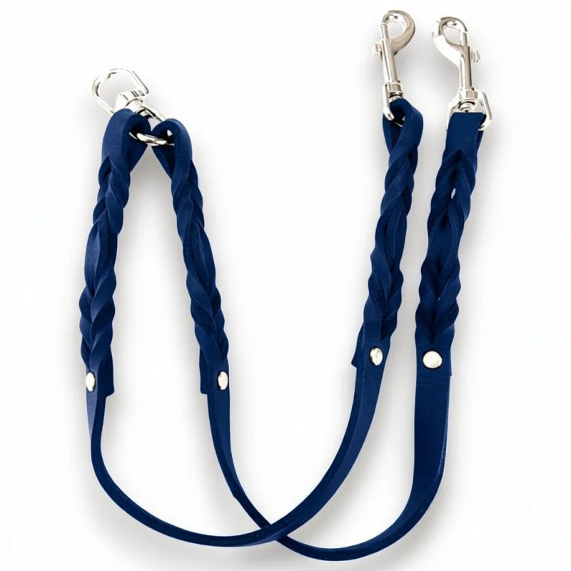 Premium Zwillingsleine aus Fettleder für Hunde | Langlebige Hundeleine & Hundehalsband | LunaDogs