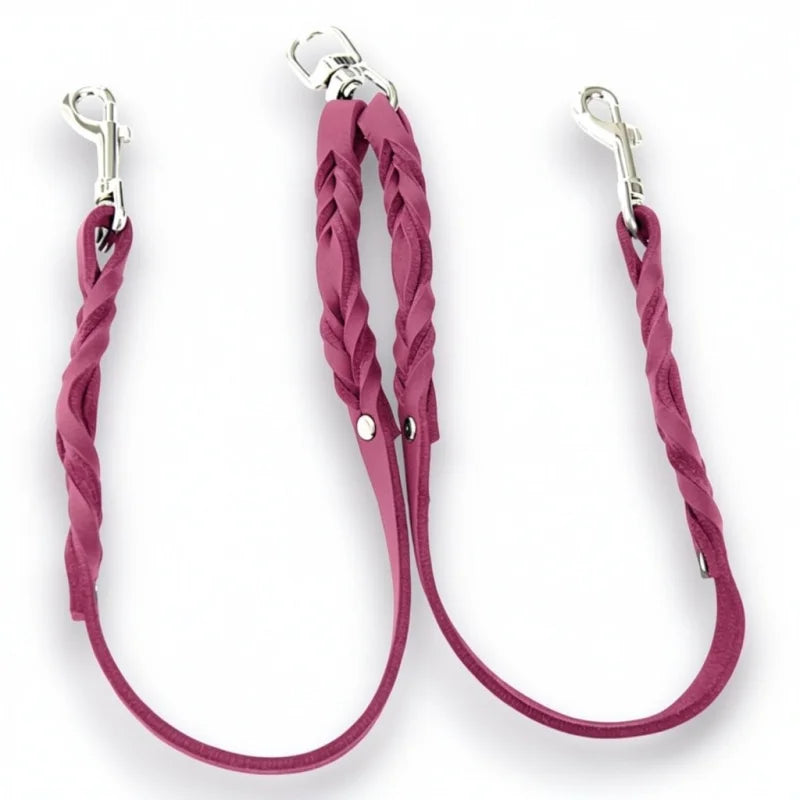 Premium Zwillingsleine aus Fettleder für Hunde | Hundehalter Schweiz | LunaDogs