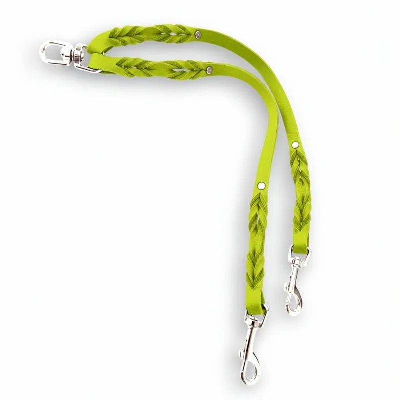 Premium Zwillingsleine aus Fettleder für Hunde | Handgefertigte Hundeleine & Hundehalsband Schweiz | LunaDogs