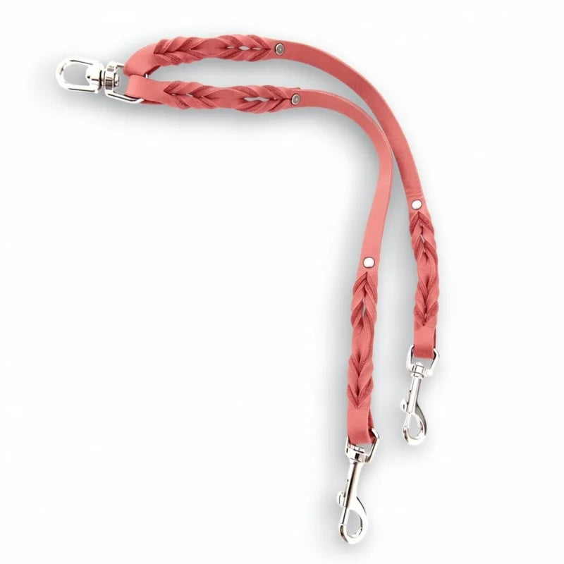 Premium Zwillingsleine aus Fettleder für Hunde | Hundeleine & Hundehalsband | LunaDogs