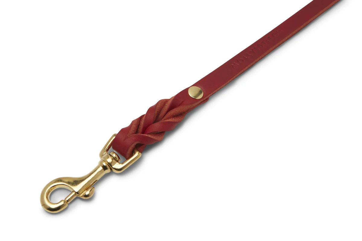 Butter Leather City Hundeleine - Chili Rot – Detailansicht 3
