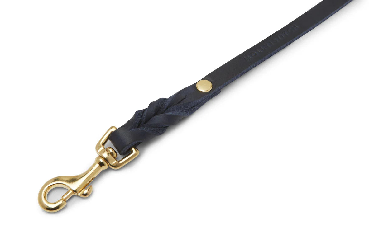 Butter Leather City Hundeleine - Navy Blau – Detailansicht 3