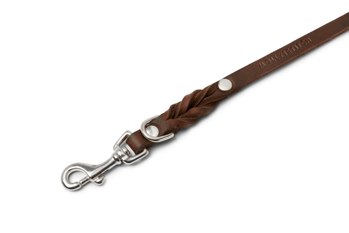 Butter Leather 3x verstellbare Hundeleine - Klassisch Braun – Detailansicht 5