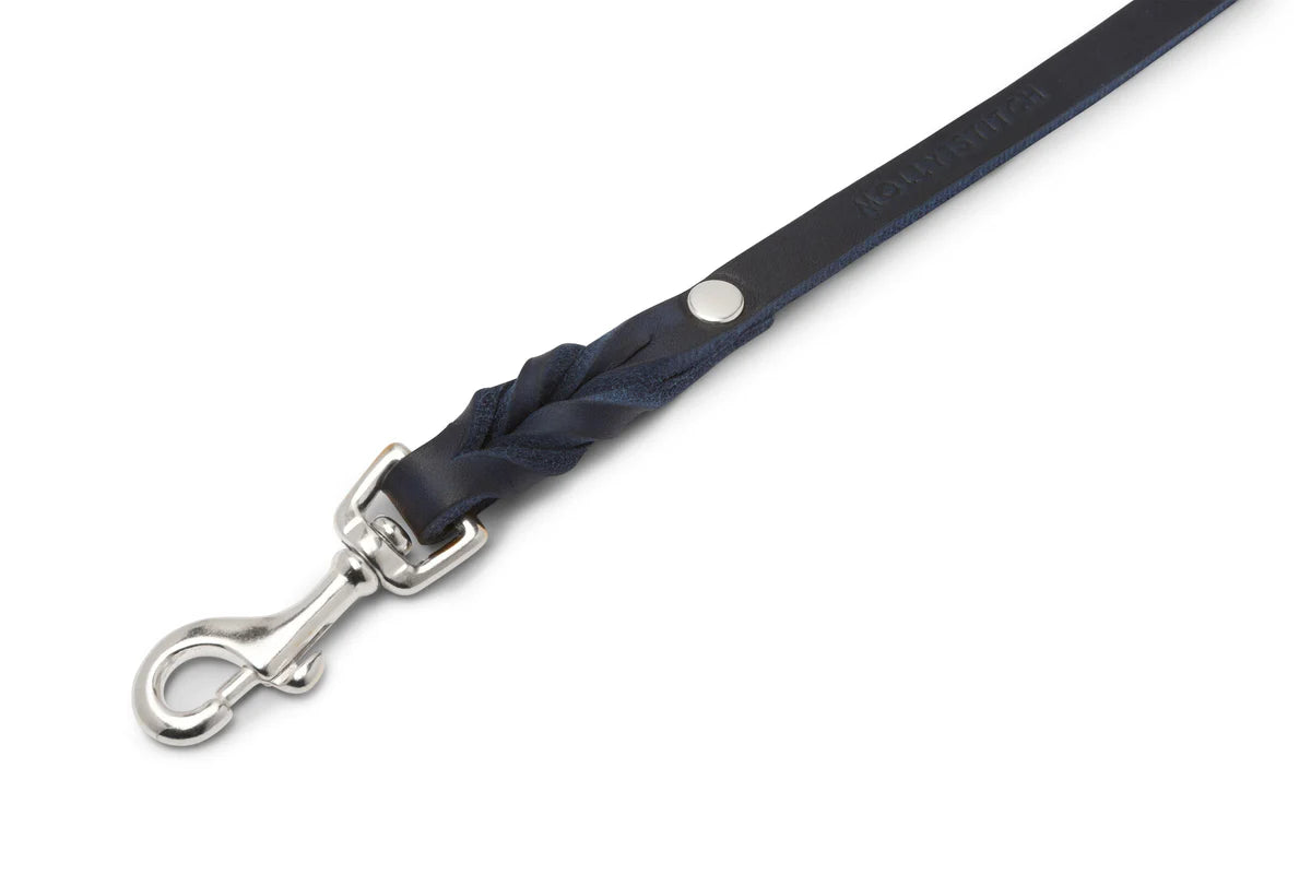 Butter Leather City Hundeleine - Navy Blau – Detailansicht 2
