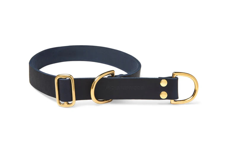 Butter Leder Retriever Hundehalsband - Navy Blau – LunaDogs Schweiz