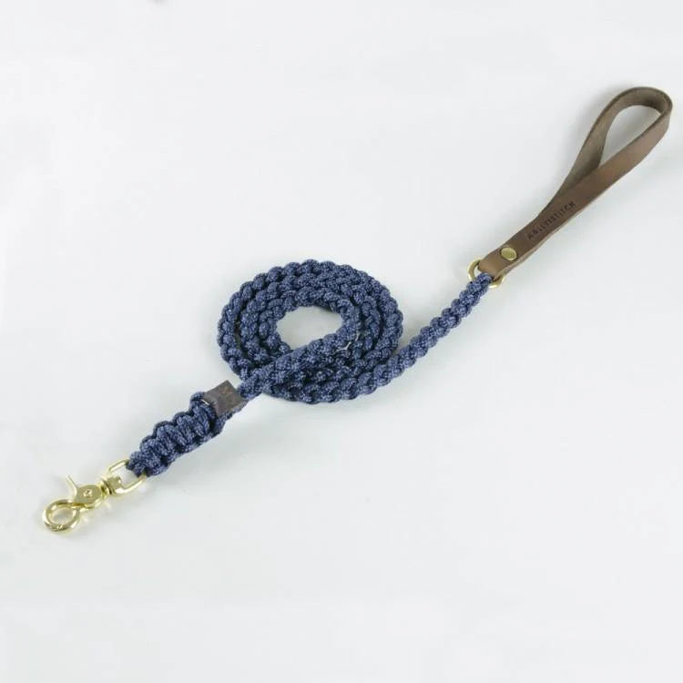 Touch of Leather Hundeleine - Navy Blau – LunaDogs Schweiz