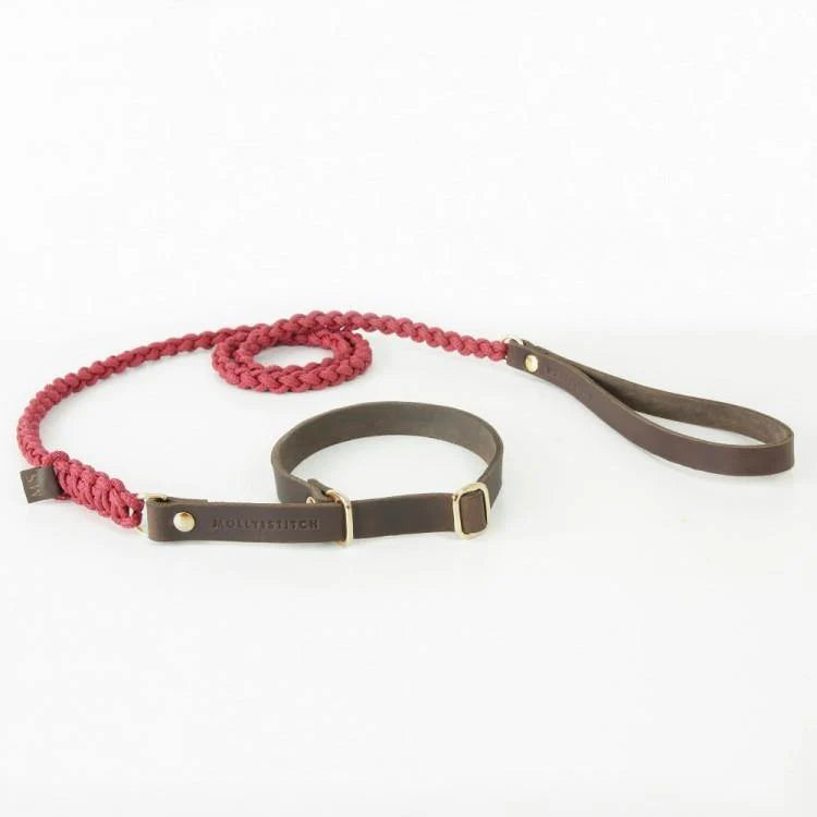 Touch of Leather Retriever-Hundeleine - Rotwein – LunaDogs Schweiz