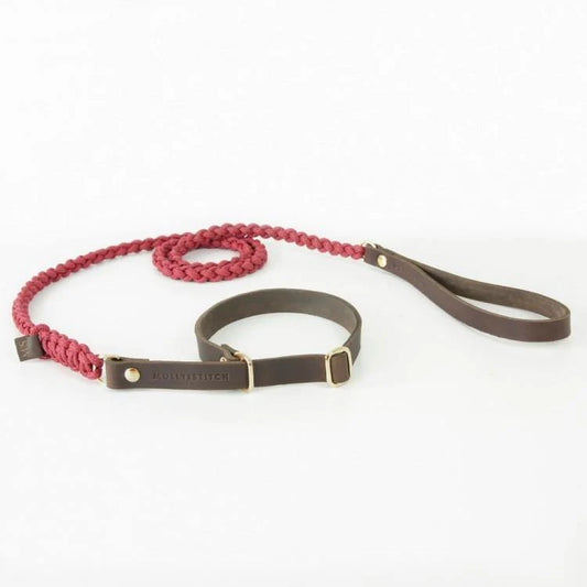 Touch of Leather Retriever-Hundeleine - Rotwein – LunaDogs Schweiz