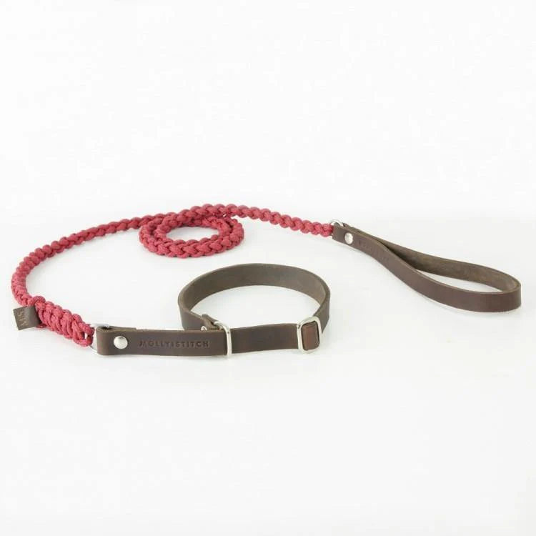 Touch of Leather Retriever-Hundeleine - Rotwein – Detailansicht 2