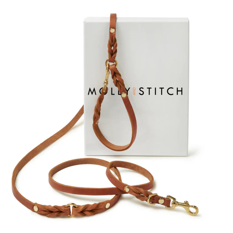 Butter Leather 3x verstellbare Hundeleine - Sahara Cognac – LunaDogs Schweiz